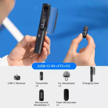 BOYA MAGIC-05 Bezprzewodowy Mikrofon 2.4GHz USB-C - Czarny