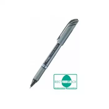 Pentel BL27-AX EnerGel Długopis żelowy chowany - igłowa końcówka 0,35 mm - czarny tusz - srebrna metalowa obudowa