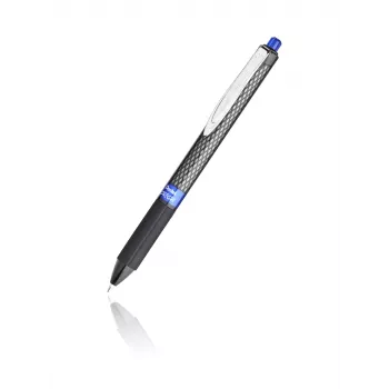 Pentel K497-C Retractable Gel Pen - Blue Ink - 0.5 mm Needle Tip - Black Barrel - 1 Pack