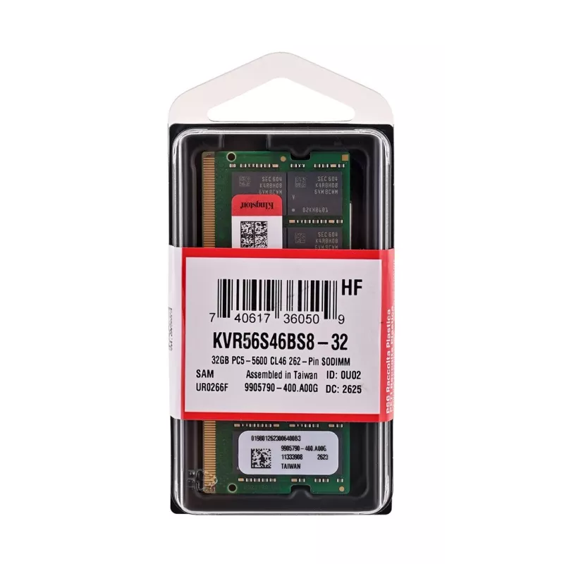Kingston Technology KVR56S46BS8-32 32 GB DDR5 5600 MT/s SO-DIMM Memory Module