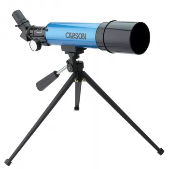 Carson Aim Telescope 50mm Refractor z soczewką Barlowa 3x i aluminiowym statywem