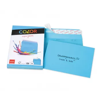 ELCO Color Koperta C6 (114 x 162 mm), bez okienka, samoprzylepna, 100 g/m², niebieski, 25 szt. (74634.32)
