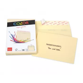 ELCO Color Koperta C6 (114 x 162 mm), bez okienka, samoprzylepna, 100 g/m², kremowy (chamois), 25 szt. (74634.41)