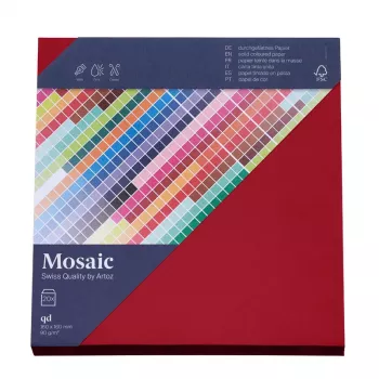 Koperty kwadratowe Artoz Papier Mosaic w kolorze wina czerwonego, klej mokry, 20 sztuk (9445420-487)