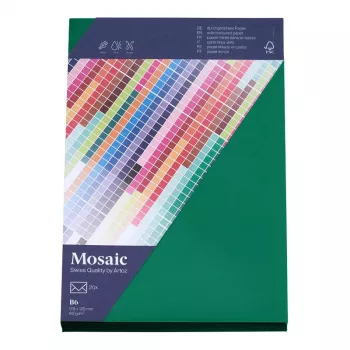Artoz Papier Mosaic Envelopes DIN B6 No Window Fir Green Wet-Adhesive 20 Pieces