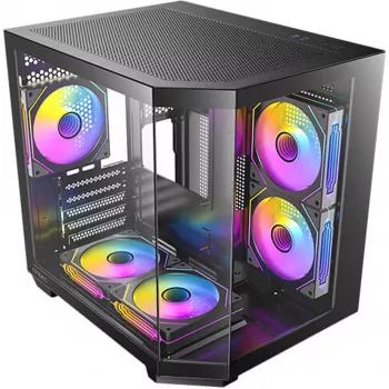 Antec CX M2 ARGB B Micro-ATX Tower Case, Black, Tempered Glass, 5x120mm ARGB Fans