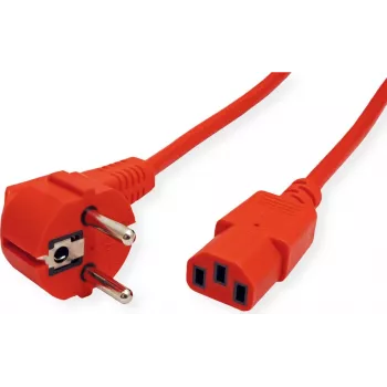 ROLINE Kabel zasilający IEC320 C13, prosty, czerwony, 3 m