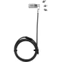 DICOTA Universal Security Cable Lock z 3 wymiennymi główkami, zamek szyfrowy, kabel 2 m, czarny