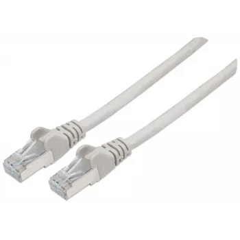 Kabel sieciowy Intellinet, Cat7 / wtyki Cat6A, 15m, szary, miedź, S/FTP, LSOH / LSZH, PVC, RJ45, pozłacane styki, bez zaczepów, z osłoną, dożywotnia gwarancja, worek foliowy