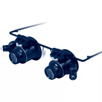 Okulary powiększające Discovery Crafts DGL 30 z oświetleniem LED, 5 wymiennymi soczewkami, opaską na głowę i oprawką okularową, czarne