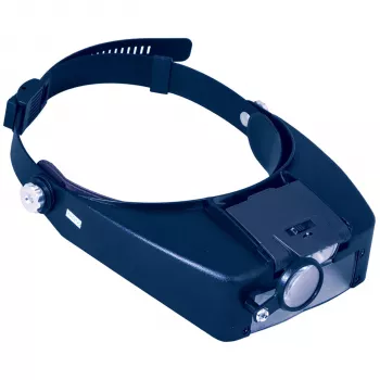 Lupa nagłowna Discovery Crafts DHD 20 z 6 wymiennymi soczewkami, oświetleniem LED, czarno-szara
