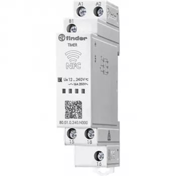 Finder 80.01.0.240.N000 Multifunkcyjny przekaźnik czasowy, 240 V AC/DC, 2 s - 24 h, 1 CO, zaciski śrubowe, 17,5 mm