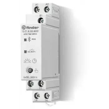 Finder 12.C1.8.230.B000 Cyfrowy astronomiczny tygodniowy timer, 1 kanał, 16 A, 230 V AC, szyna DIN
