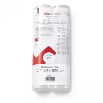 Rolki folii do próżniowego zgrzewania Magic Vac 2 z etykietą 30 cm x 6 m