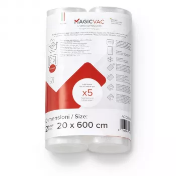 Rolki folii do zgrzewarki próżniowej MagicVac 2, 20 cm x 6 m (2 szt.) - BPA-Free, do kontaktu z żywnością, wielokrotnego użytku