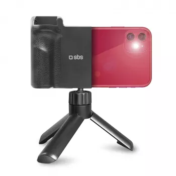SBS Wireless Reflex Set BT Smartphone Vlogging Kit z mini statywem, pilotem Bluetooth i pierścieniową lampą LED, czarny