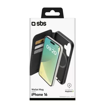SBS Wallet Case MagSafe Compatible dla iPhone 16 Czarny