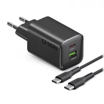 Ładowarka STEP BY STEP SBS 65W USB-C z 1x USB-C i 1x USB-A, Czarna, Kabel USB-C 1,5m