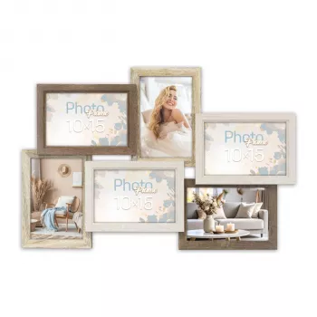 ZEP Trani 6Q SH566 MDF Wielofotograficzna Ramka Galeryjna na 6 Zdjęć 10x15cm Czarna