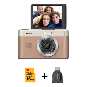 Kodak PixPro C1 Digital Camera Brown + 16GB Memory Card