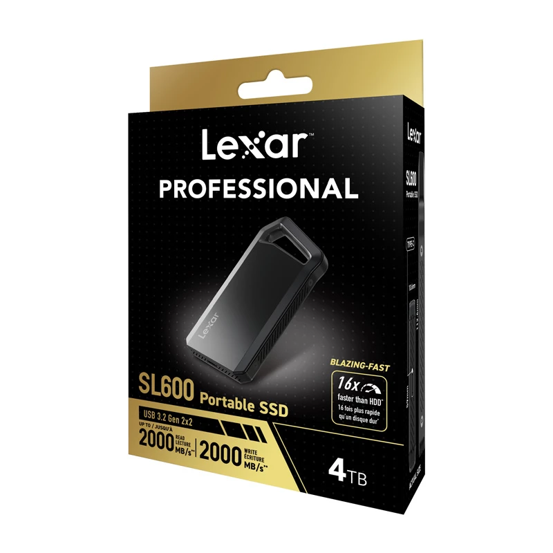 Lexar SL600 4TB Portable SSD Drive - Space Gray, USB 3.2 Gen 2x2, do 2000MB/s odczytu