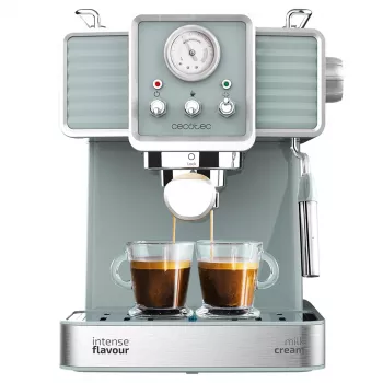 Cecotec Power Espresso 20 Tradizionale Ekspres do kawy, 20 bar, 850 W, 1.5 L, Czarny/Srebrny