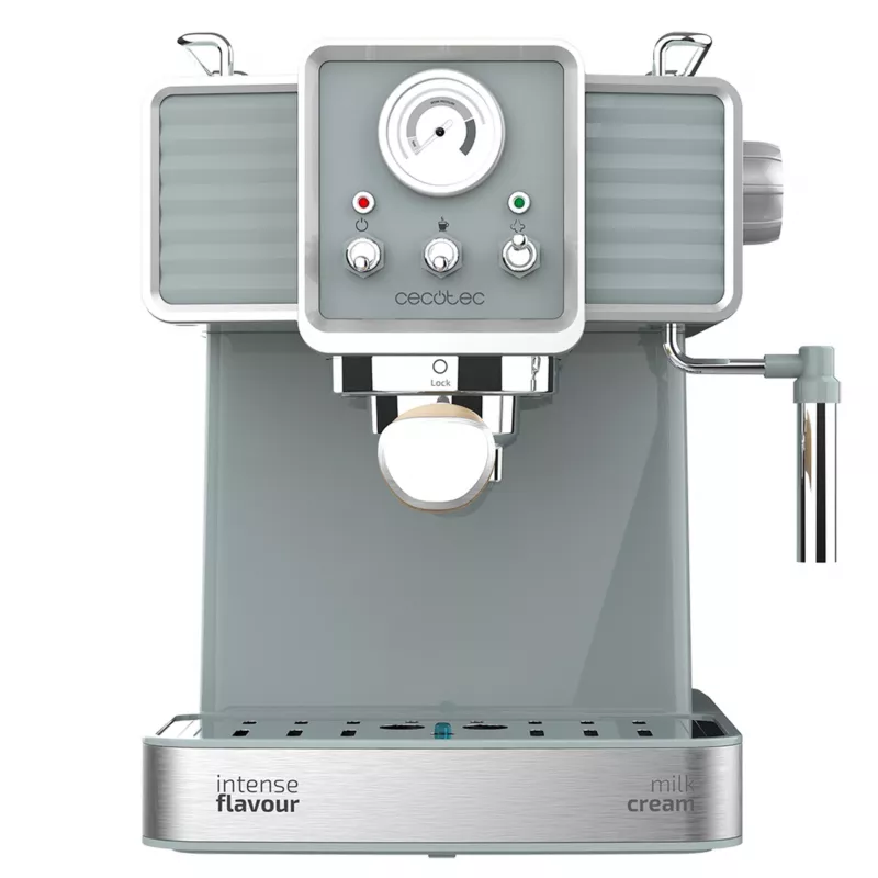 Cecotec Power Espresso 20 Tradizionale Ekspres do kawy, 20 bar, 850 W, 1.5 L, Czarny/Srebrny