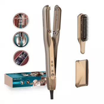 Cecotec AirLisse 2in1 ForceDry Duo Prostownica i Suszarka do Włosów, Czarny/Różowe Złoto