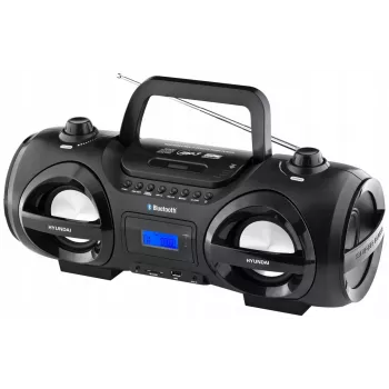 Hyundai TRC985BT Przenośny odtwarzacz CD Boombox z Bluetooth, radiem FM/AM, odtwarzaniem MP3/USB, czarny