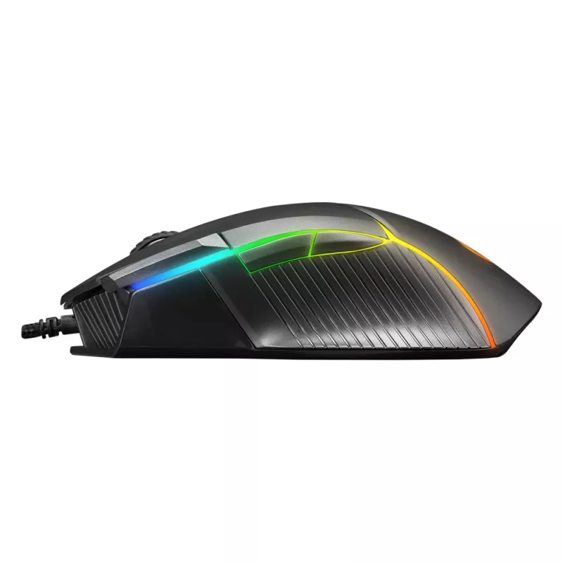 Rampage Comfort Gaming Mouse, Programmable 12800 DPI RGB, Black
