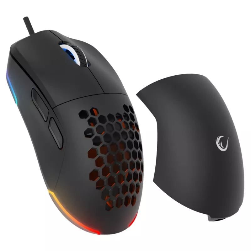 Rampage BLINK Przewodowa Mysz Gamingowa USB, 12800 DPI, RGB, Czujnik Optyczny, Czarny
