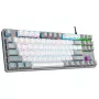 Rampage Snug RGB KRGD Red Mechaniczna Klawiatura Gamingowa, Biało-Szara, Układ 60%, Przewodowa USB-C