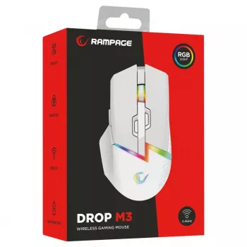 Rampage Drop M3 V2 Wireless Gaming Mouse 24000 DPI 1000 Hz White