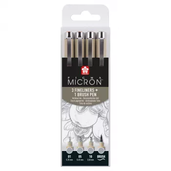 Zestaw pisaków Sakura Pigma Micron Fineliner Cool Gray 4 sztuki