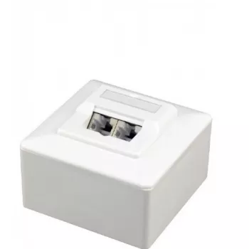 Gembird Cablexpert MWS-2S6-01 Gniazdo zasilające z płytą ścienną RJ45 Cat.6 Biały