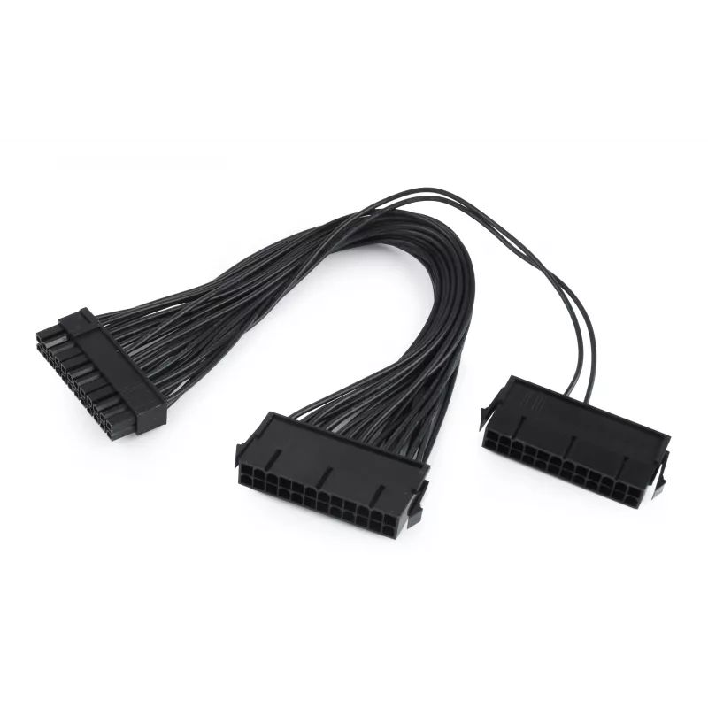 GEMBIRD CC-PSU24-01 24-pinowy przedłużacz zasilania ATX, męski na żeński, 30 cm, czarny