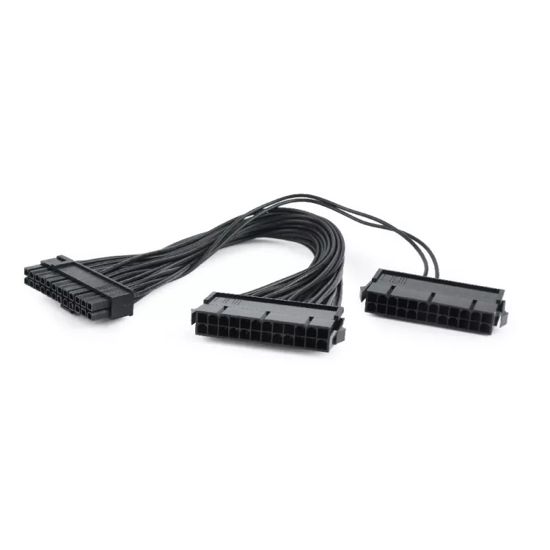 GEMBIRD CC-PSU24-01 24-pinowy przedłużacz zasilania ATX, męski na żeński, 30 cm, czarny