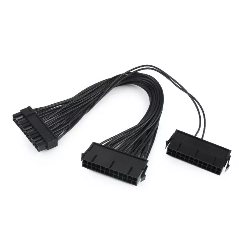 GEMBIRD CC-PSU24-01 24-pinowy przedłużacz zasilania ATX, męski na żeński, 30 cm, czarny