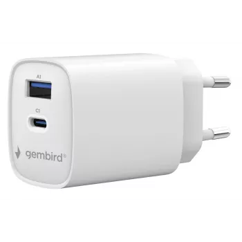 Gembird TA-UC-1A1C-PD45-01-W 45W USB-C PD Ładowarka ścienna Biała