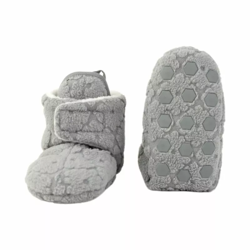 Lodger Fleece Drizzle Baby Booties z antypoślizgową podeszwą Szary 6-12 miesięcy