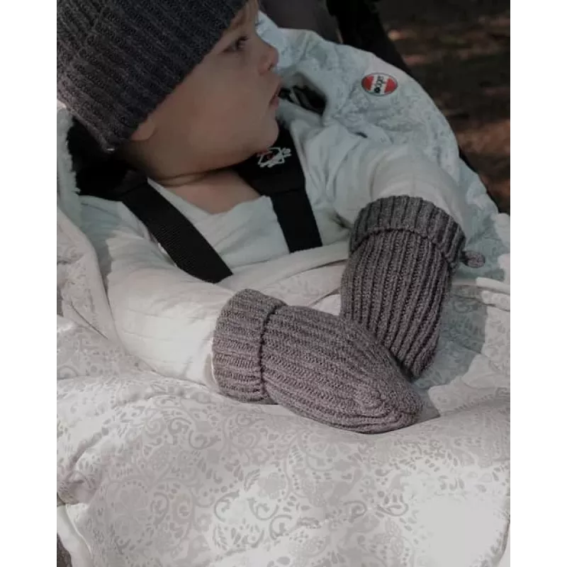 Rękawiczki dziecięce Lodger 100% Merino Wool Graphite Pigeon 0-12m