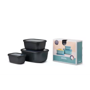 Mepal Cirqula Multi Bowl Set 3-częściowy, Nordic Black