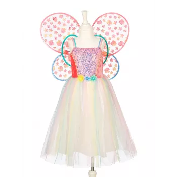 Souza! Fairy Butterfly Costume Dress with Wings Flora 3-4 Years