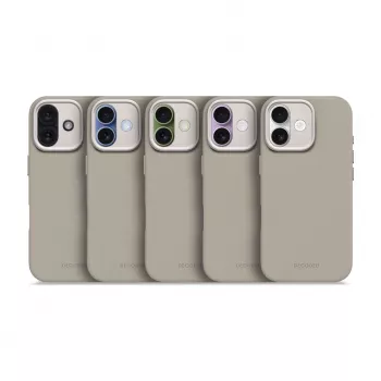 Decoded AntiMicrobial Silicone Back Cover do iPhone 17 MagSafe Kompatybilny Miękki Taupe