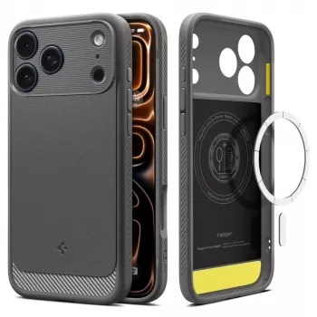 Spigen Rugged Armor Mag MagSafe Etui iPhone 17 Pro Szary