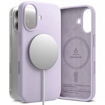 Etui silikonowe magnetyczne MagSafe Ringke dla iPhone 17, jasny fiolet