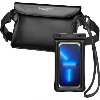 Spigen A621 Uniwersalne Wodoodporne Etui i Torba na Pas Czarny