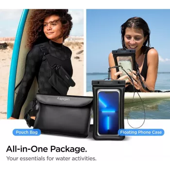 Spigen A621 Uniwersalne Wodoodporne Etui i Torba na Pas Czarny