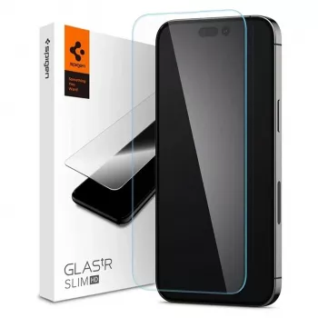 Spigen Glas tR Slim HD Screen Protector do Apple iPhone 14 Pro Max, szkło hartowane, twardość 9H, odporne na zarysowania, przezroczyste, 1 szt.
