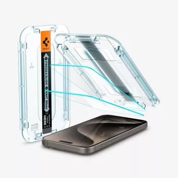 Spigen GLAS.tR EZ FIT 2-Pack Tempered Glass Screen Protector do iPhone 15 Pro
